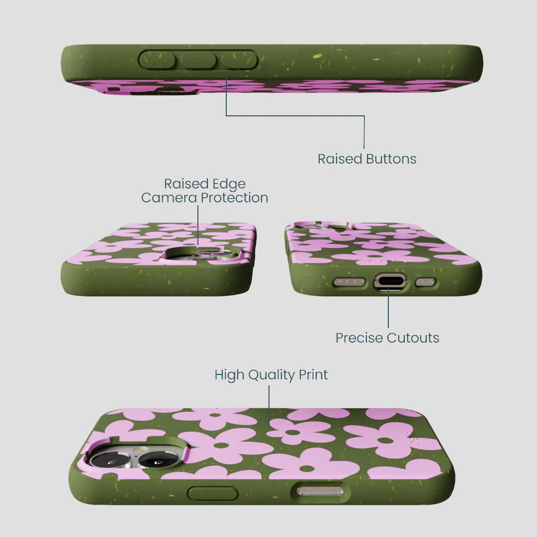 Forest Floor Pink Blooms iPhone 16 Case - Image 3