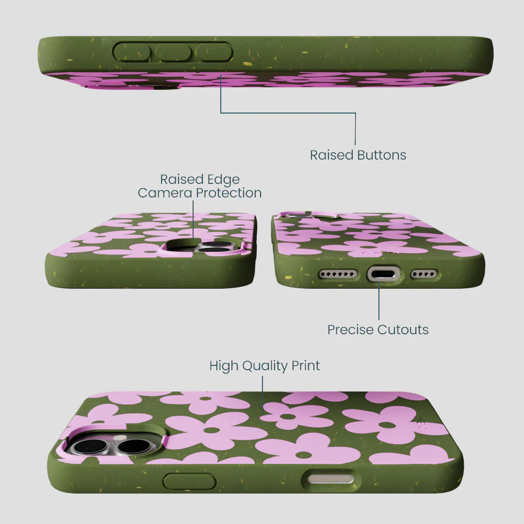Forest Floor Pink Blooms iPhone 16 Plus Case - Image 3