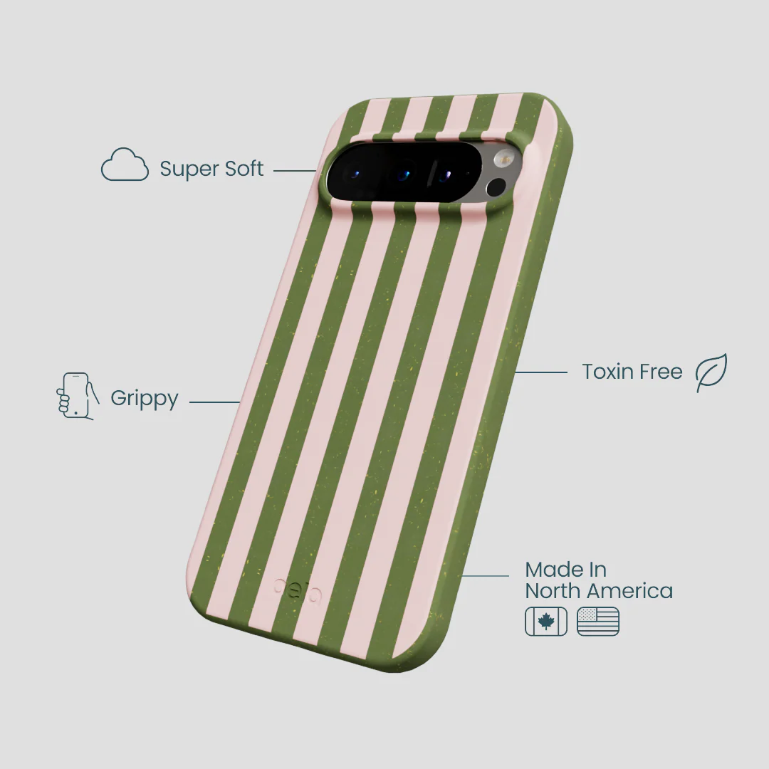 Forest Floor Strawberry Matcha Stripes Google Pixel 9/9 Pro Case - Image 4