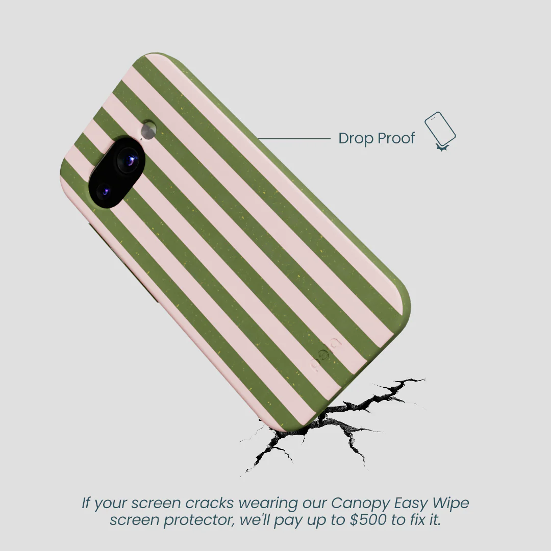 Forest Floor Strawberry Matcha Stripes Google Pixel 9a Case - Image 5