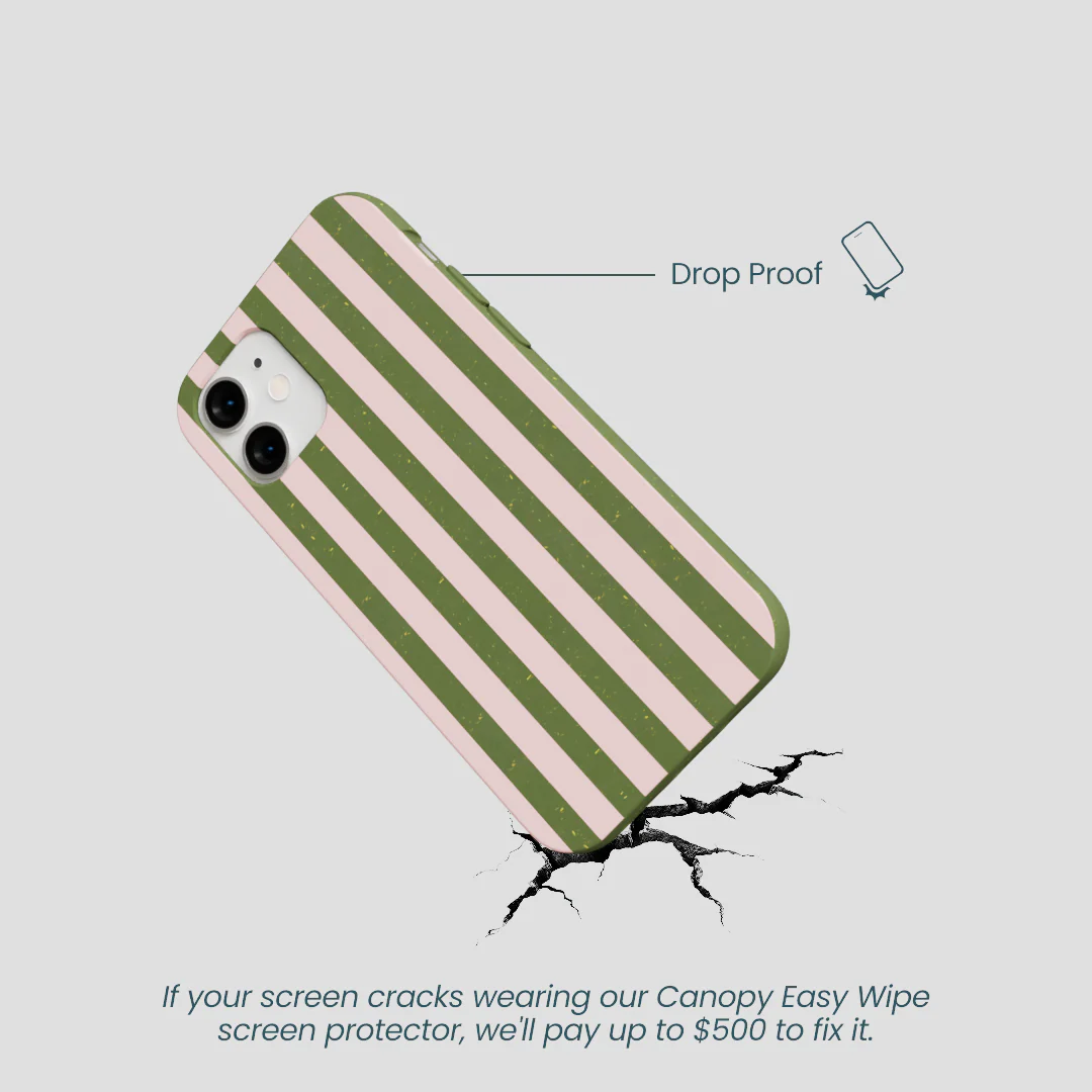 Forest Floor Strawberry Matcha Stripes iPhone 12 Mini Case - Image 5