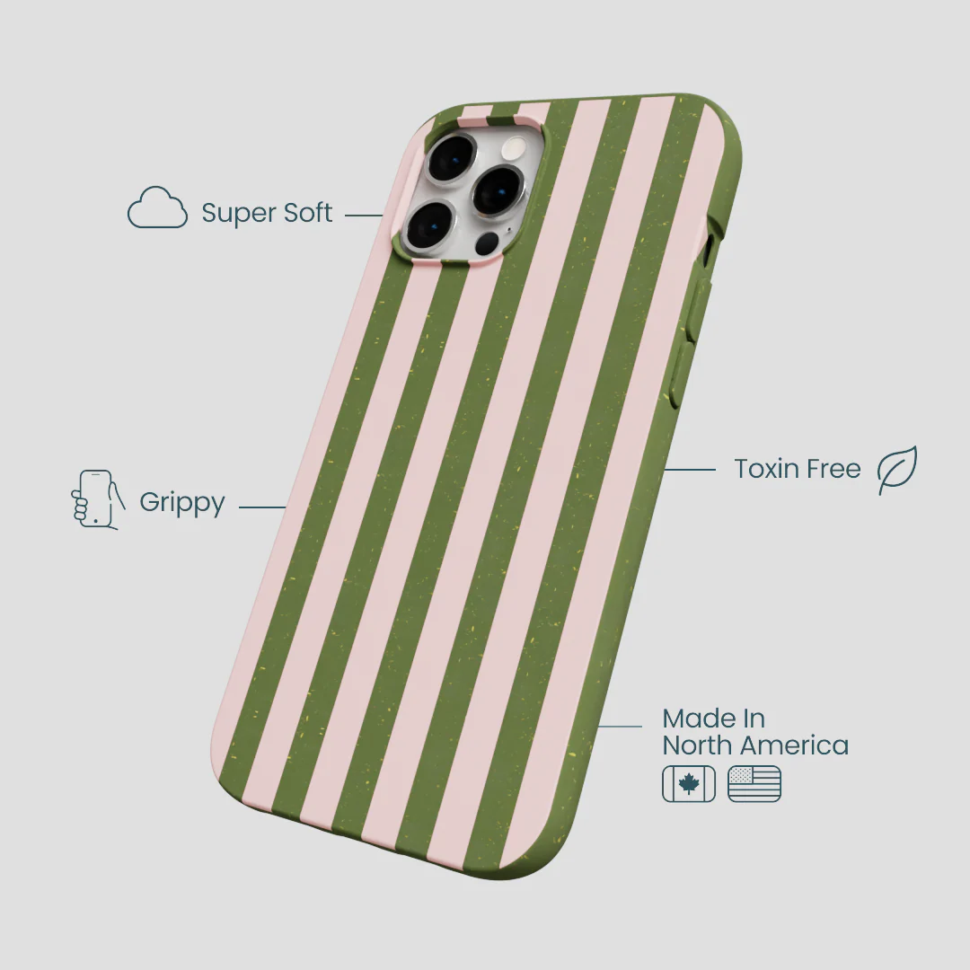 Forest Floor Strawberry Matcha Stripes iPhone 12 Pro Max Case - Image 4