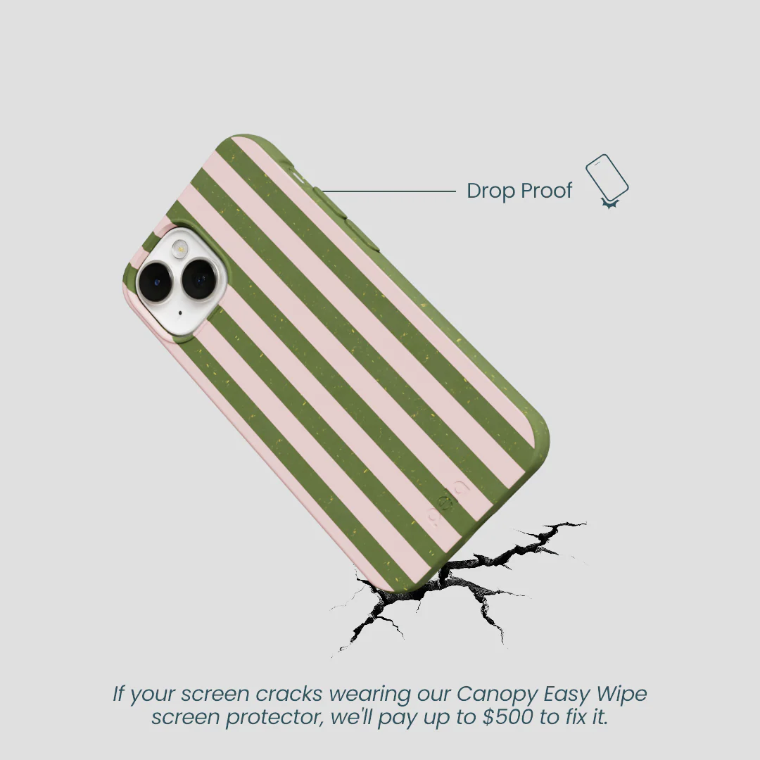 Forest Floor Strawberry Matcha Stripes iPhone 13 Mini Case - Image 5