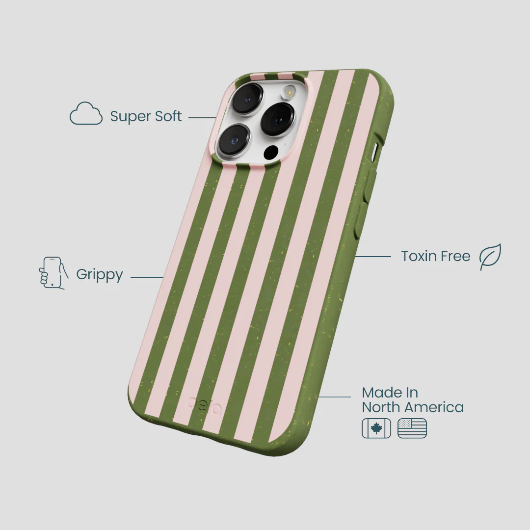 Forest Floor Strawberry Matcha Stripes iPhone 13 Pro Case - Image 4