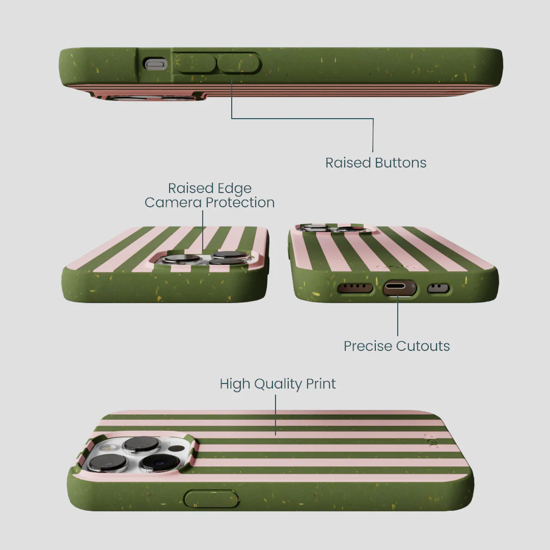 Forest Floor Strawberry Matcha Stripes iPhone 13 Pro Max Case - Image 3