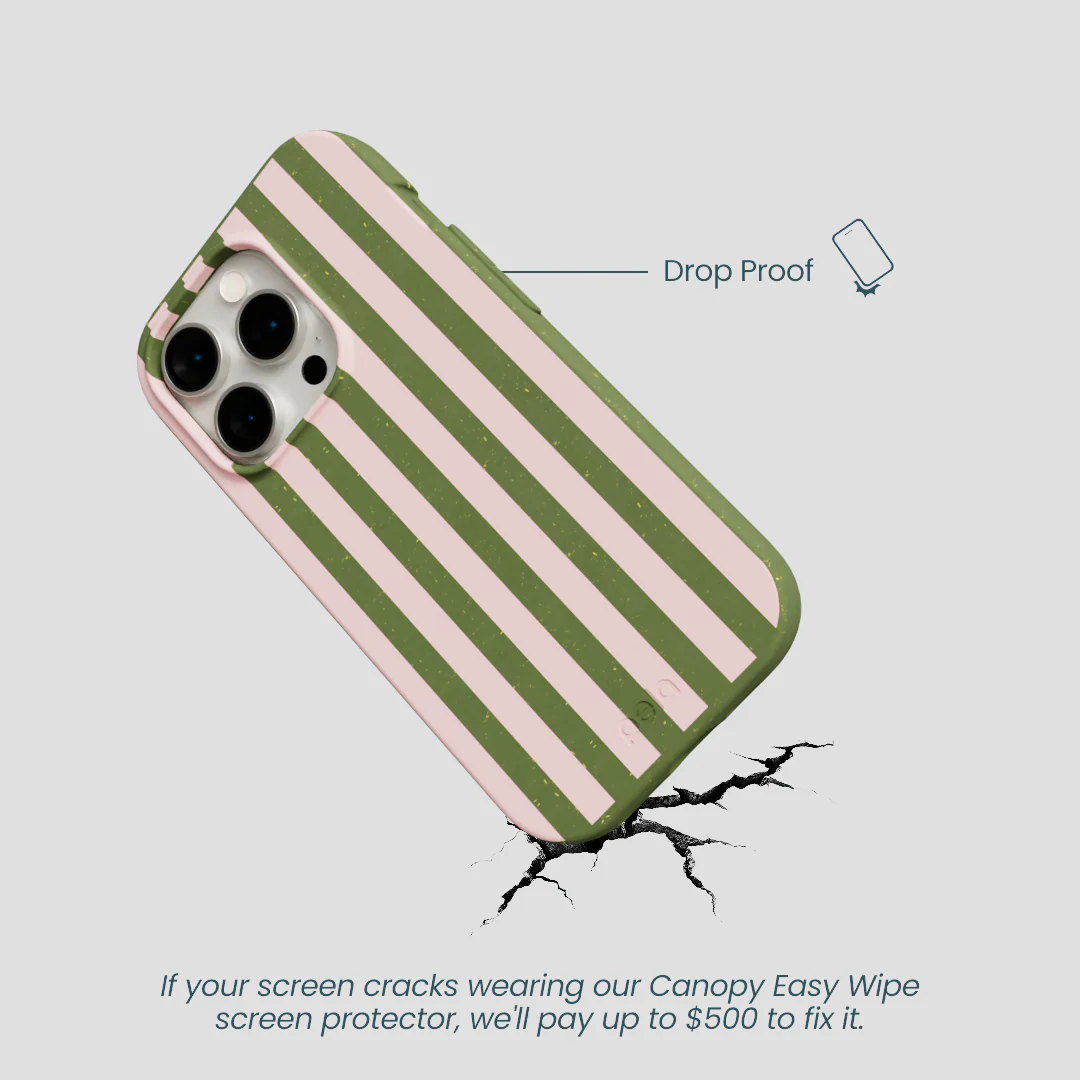 Forest Floor Strawberry Matcha Stripes iPhone 14 Pro Case - Image 5