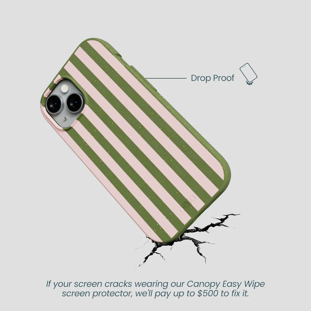 Forest Floor Strawberry Matcha Stripes iPhone 15 Case - Image 5