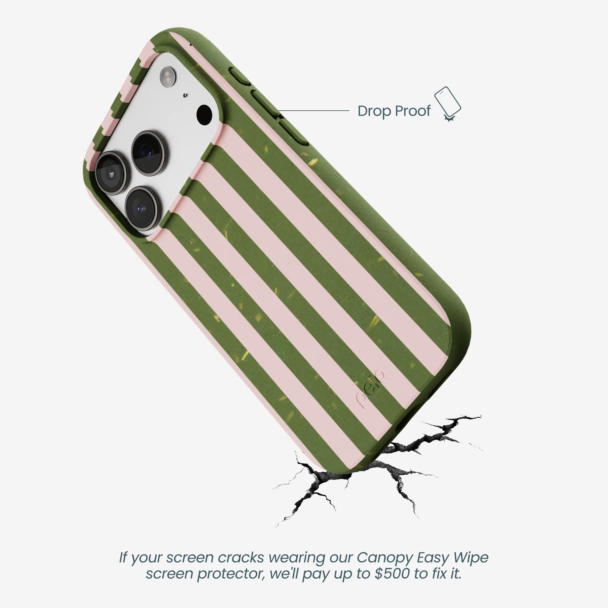 Forest Floor Strawberry Matcha Stripes iPhone 17 Pro Case - Image 5