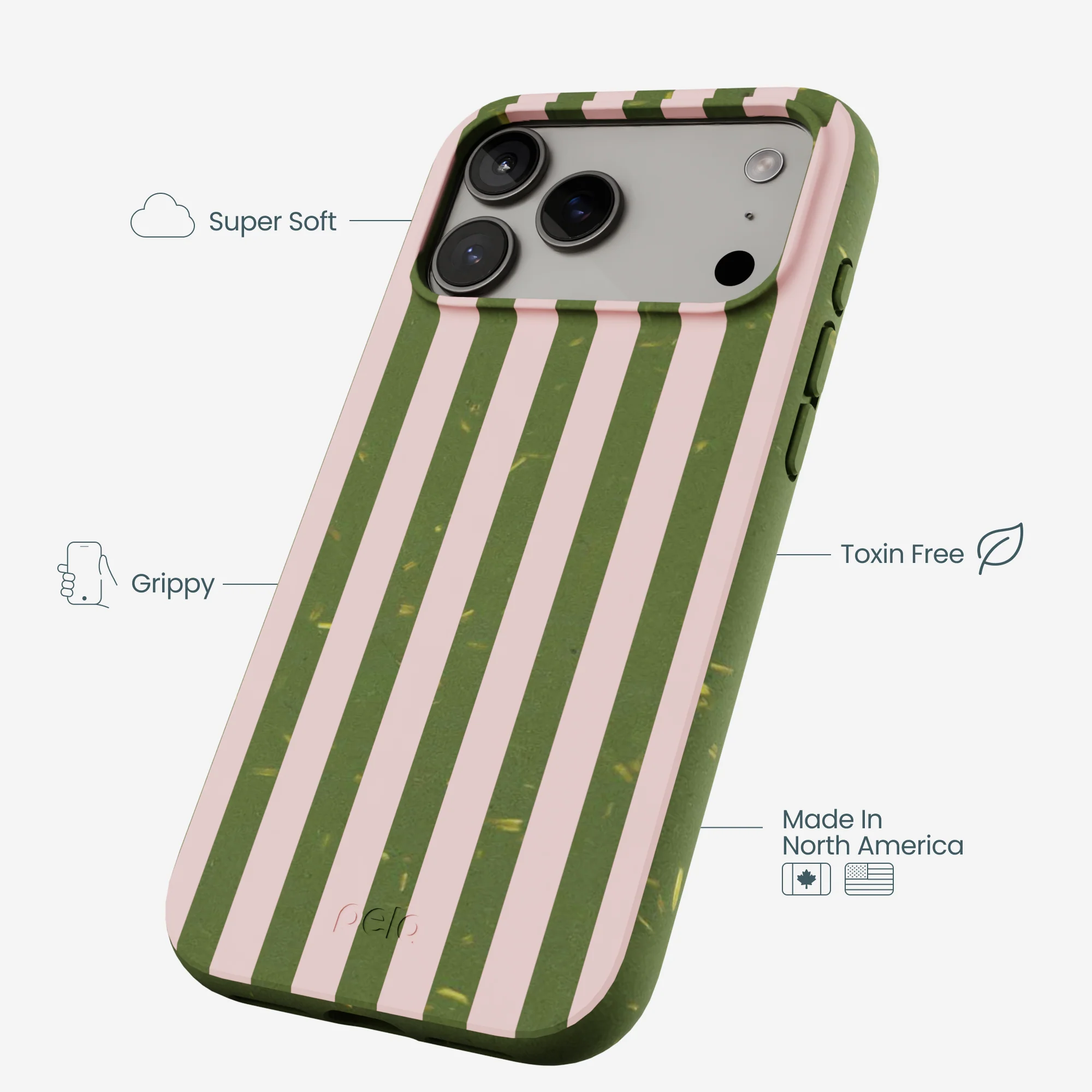 Forest Floor Strawberry Matcha Stripes iPhone 17 Pro Max Case - Image 4