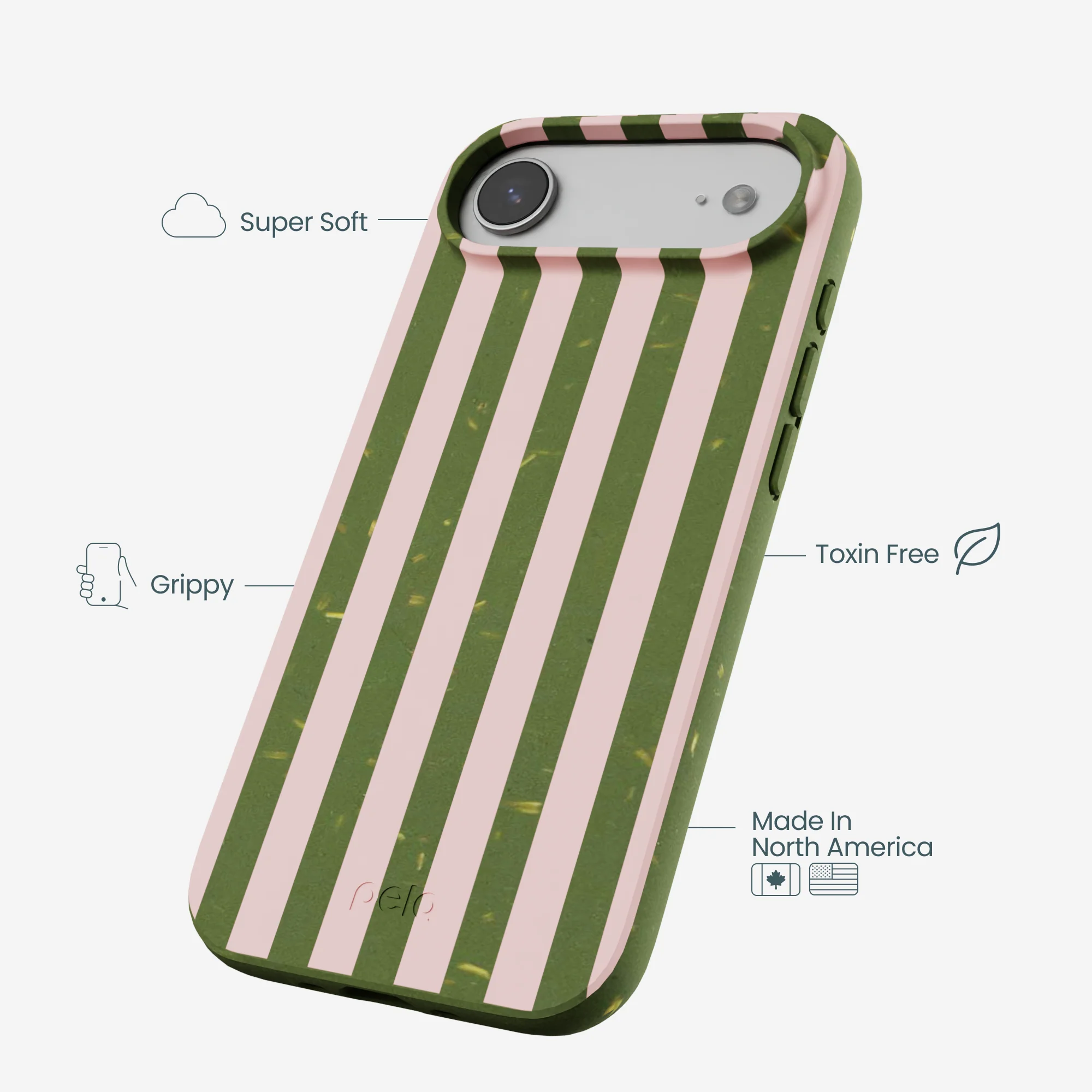 Forest Floor Strawberry Matcha Stripes iPhone Air Case - Image 4