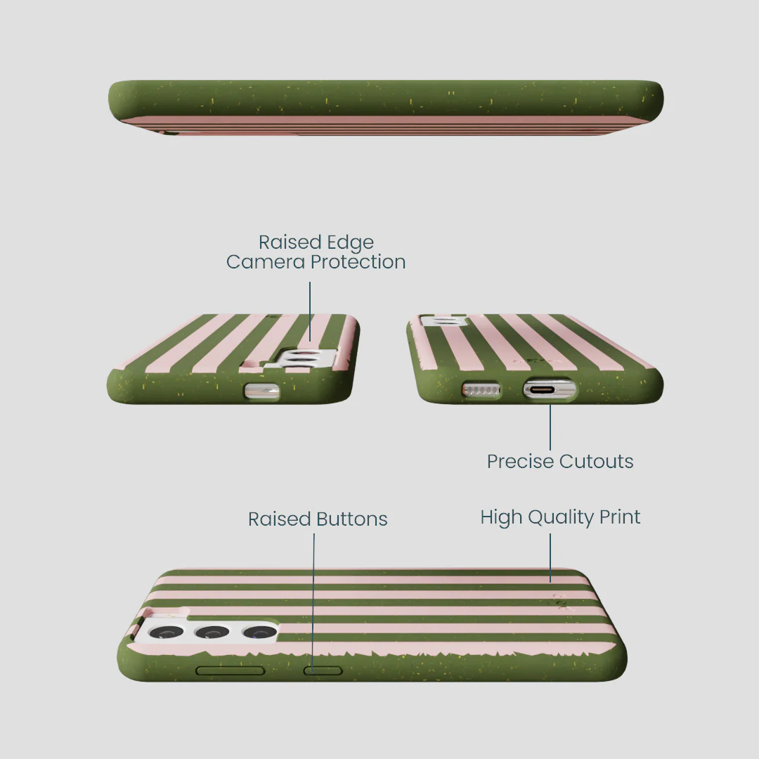 Forest Floor Strawberry Matcha Stripes Samsung Galaxy S21 Case - Image 3
