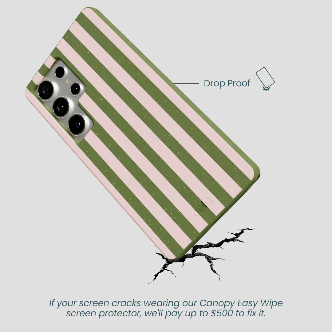 Forest Floor Strawberry Matcha Stripes Samsung Galaxy S25 Ultra Case - Image 5