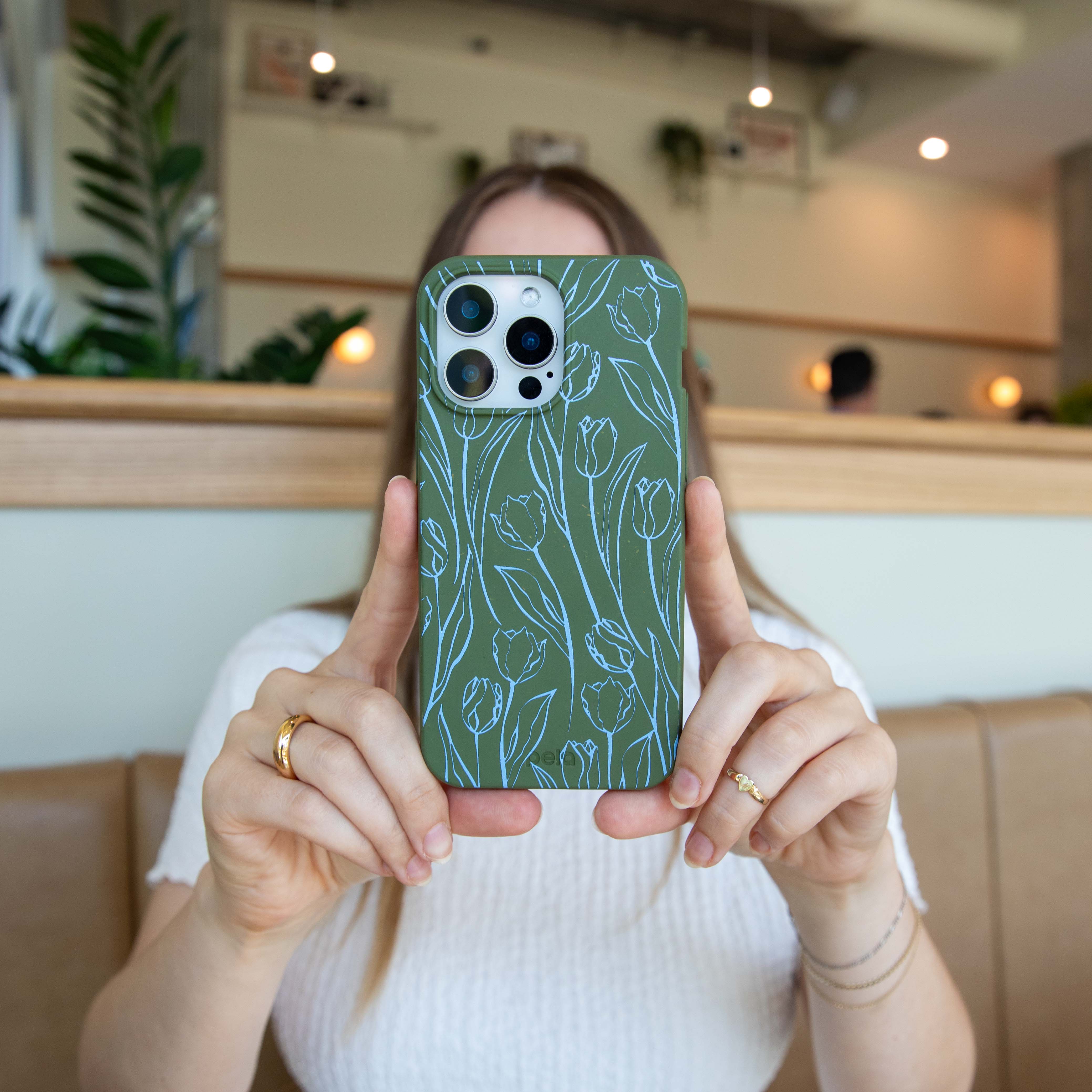 Forest Floor Tulip Dreams iPhone 13 Mini Case - Image 10