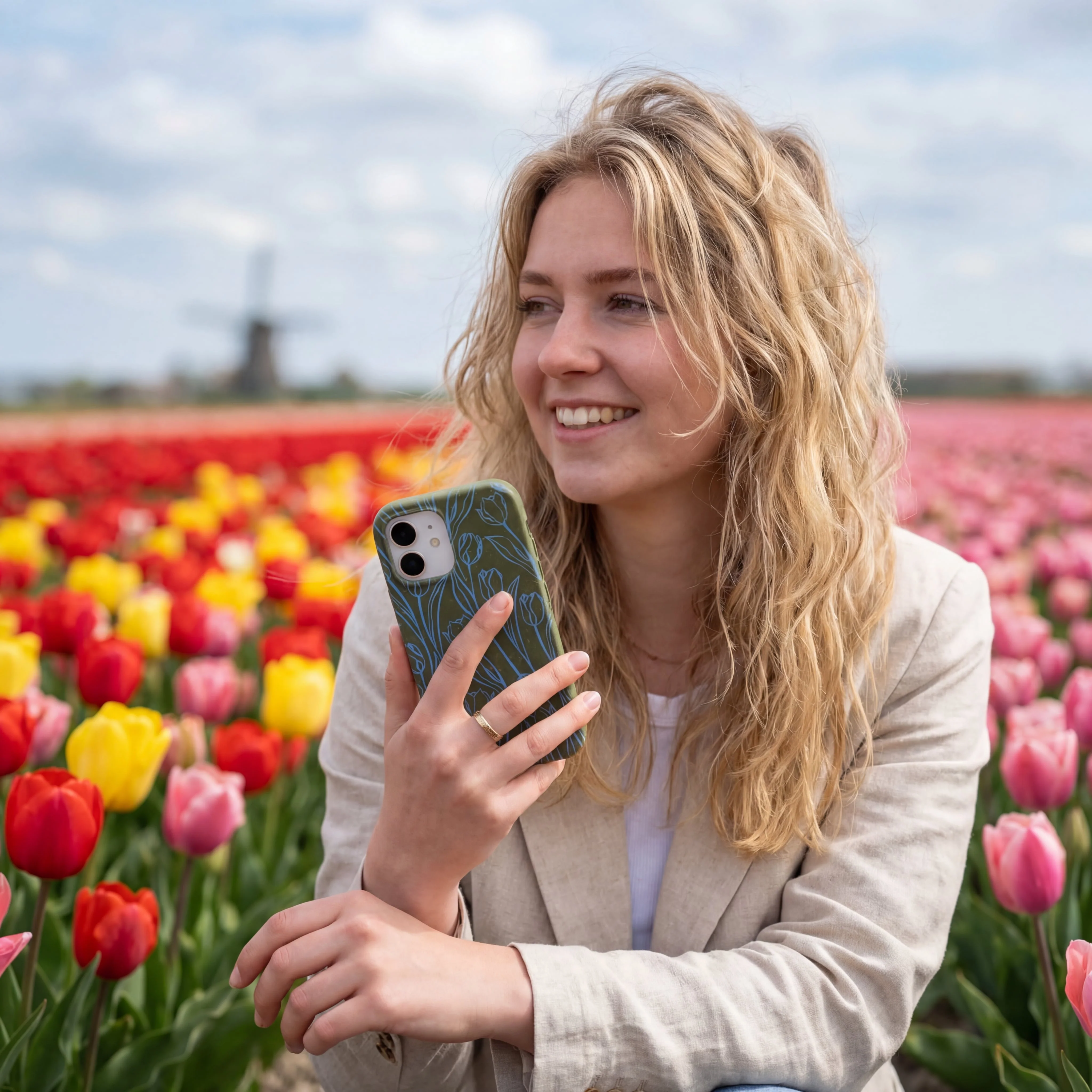 Forest Floor Tulip Dreams iPhone 16 Pro Case - Image 2