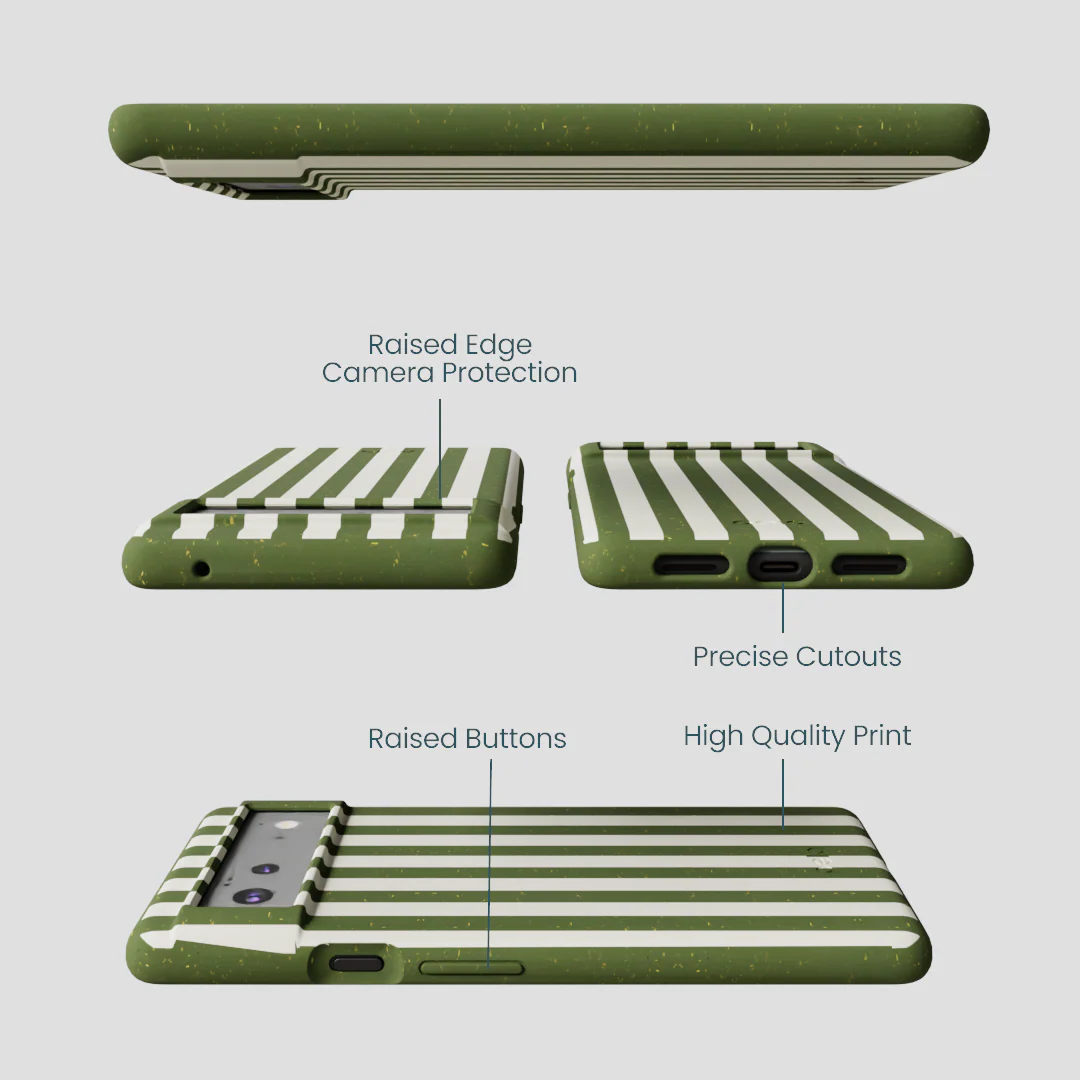 Forest Floor Vanilla Stripes Google Pixel 6a Case - Image 3