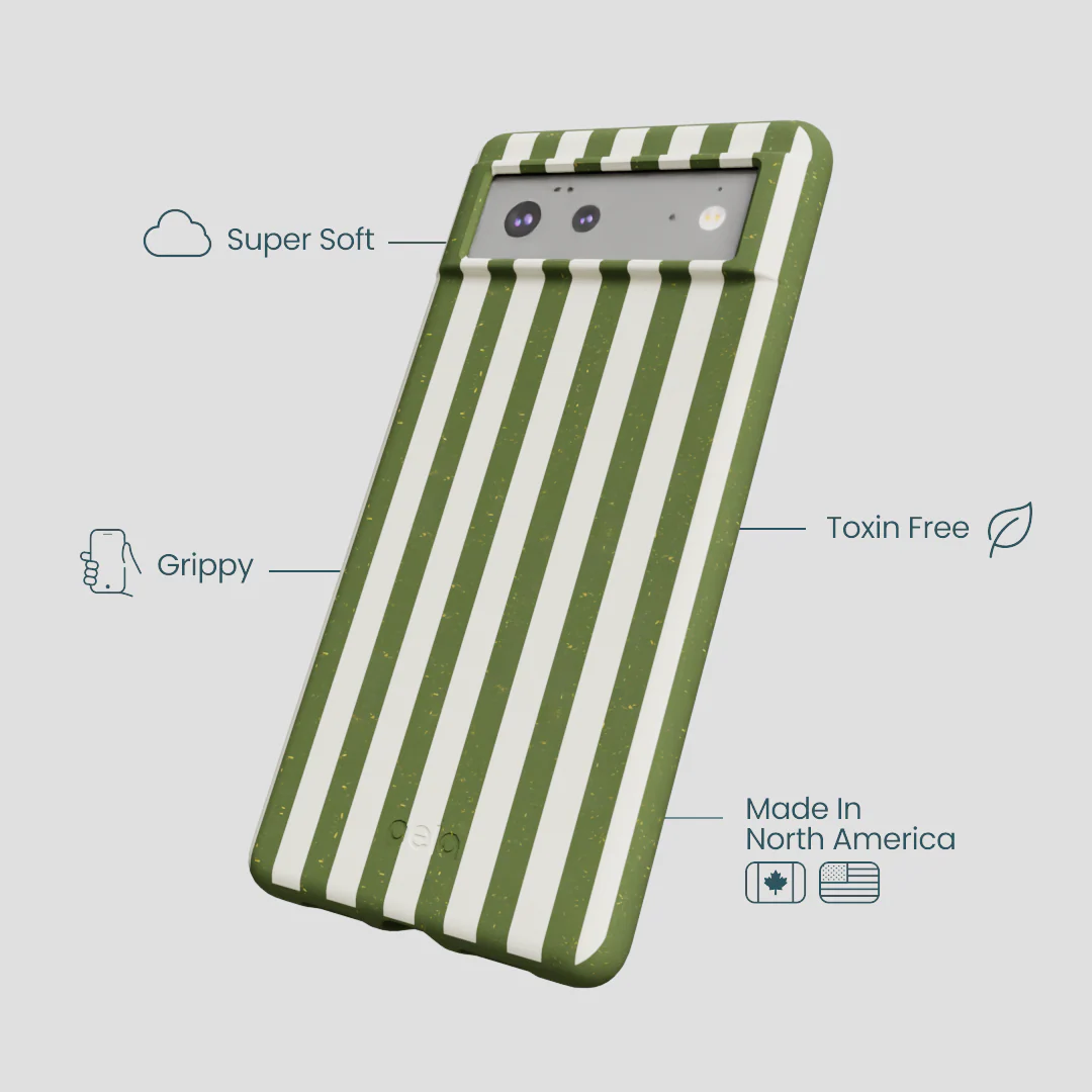 Forest Floor Vanilla Stripes Google Pixel 6a Case - Image 4