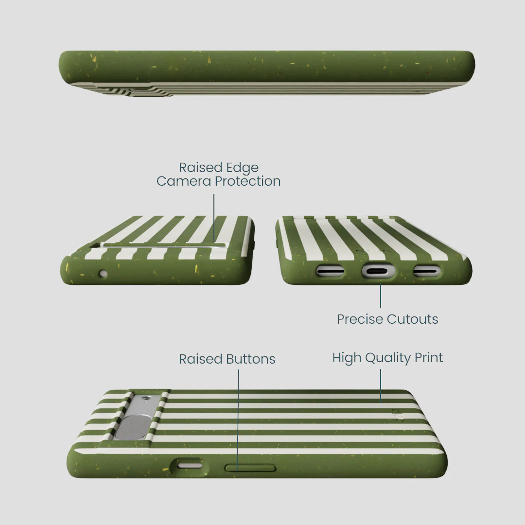 Forest Floor Vanilla Stripes Google Pixel 7a Case - Image 3