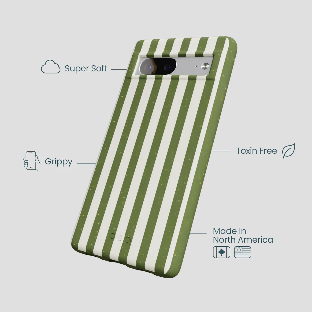 Forest Floor Vanilla Stripes Google Pixel 7a Case - Image 4