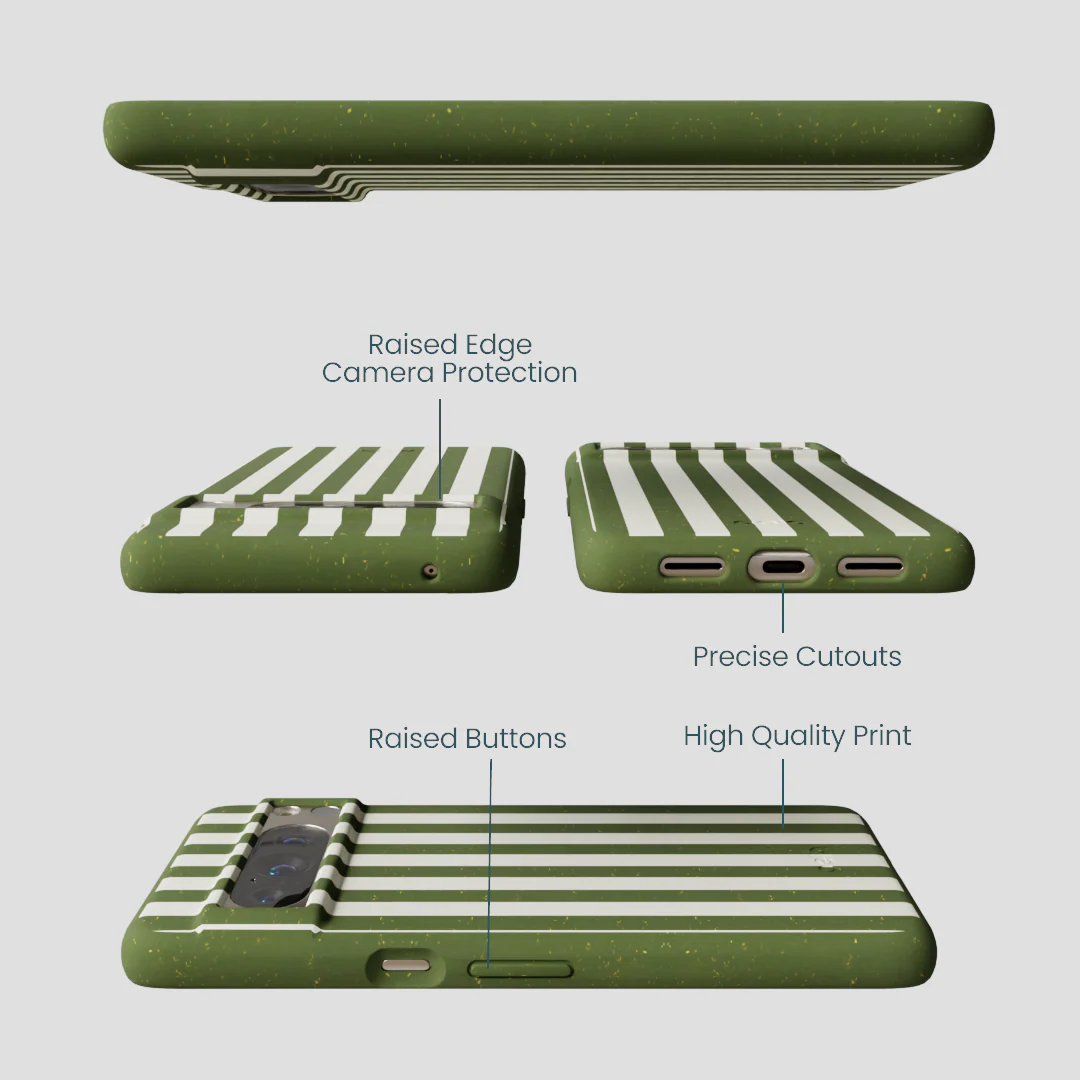 Forest Floor Vanilla Stripes Google Pixel 8 Pro Case - Image 3
