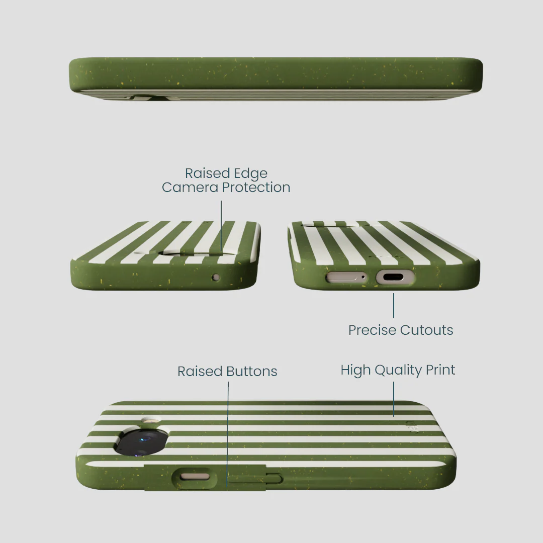 Forest Floor Vanilla Stripes Google Pixel 9a Case - Image 3