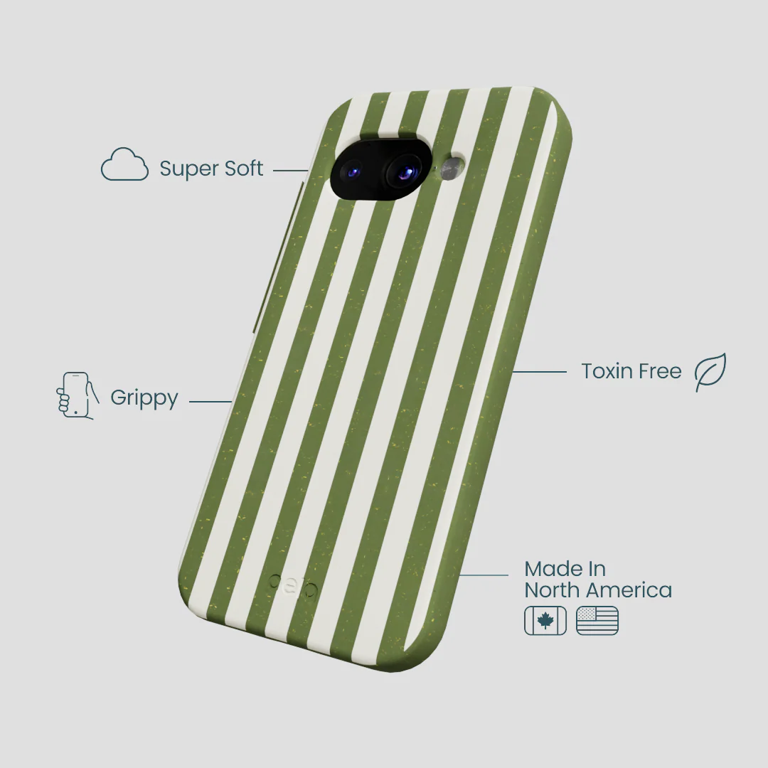 Forest Floor Vanilla Stripes Google Pixel 9a Case - Image 4