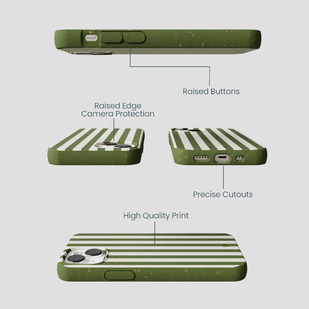 Forest Floor Vanilla Stripes iPhone 13 Mini Case - Image 3