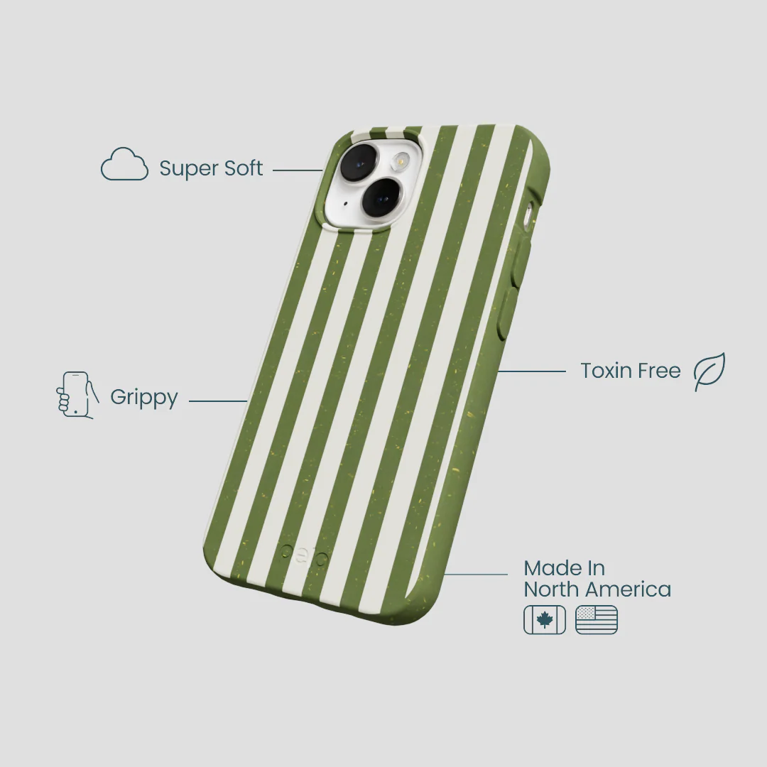 Forest Floor Vanilla Stripes iPhone 13 Mini Case - Image 4