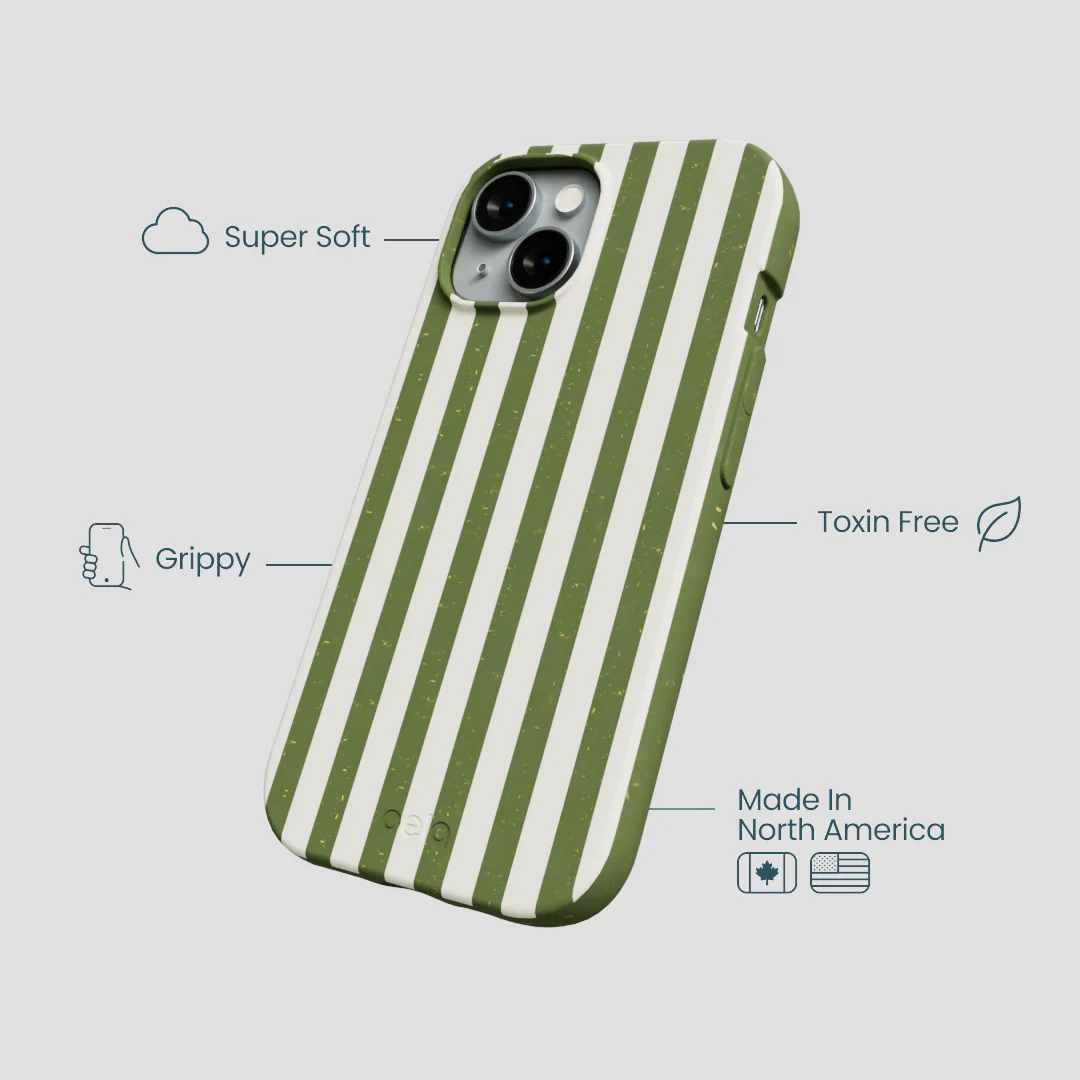 Forest Floor Vanilla Stripes iPhone 14 Case - Image 4