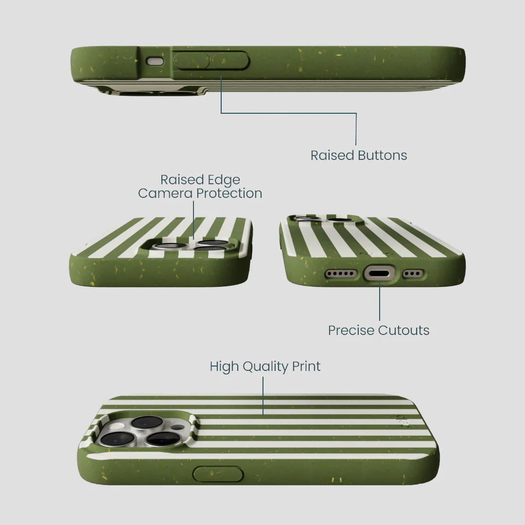 Forest Floor Vanilla Stripes iPhone 15 Pro Case - Image 3
