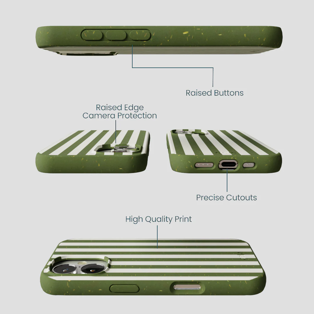 Forest Floor Vanilla Stripes iPhone 16 Case - Image 3