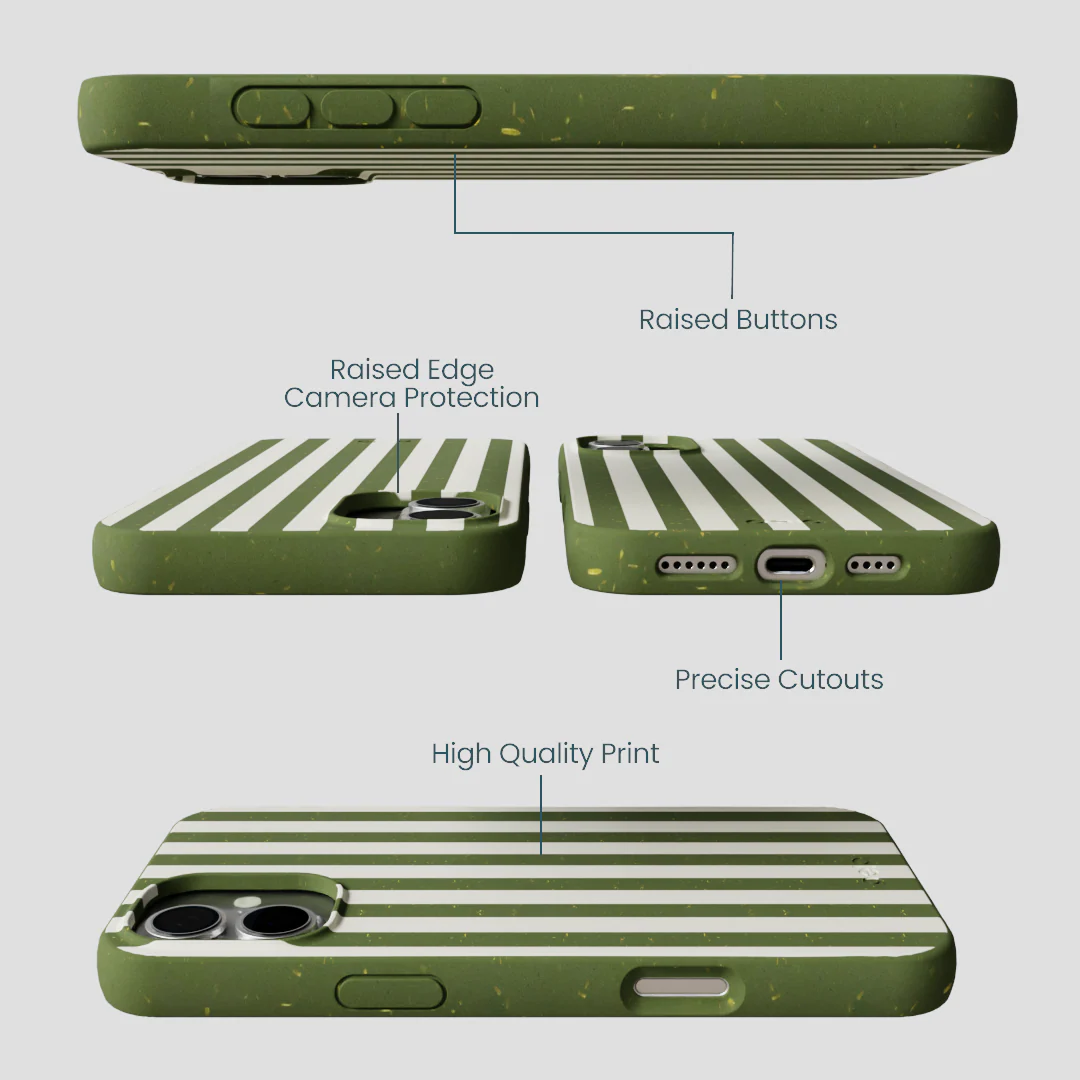 Forest Floor Vanilla Stripes iPhone 16 Plus Case - Image 3