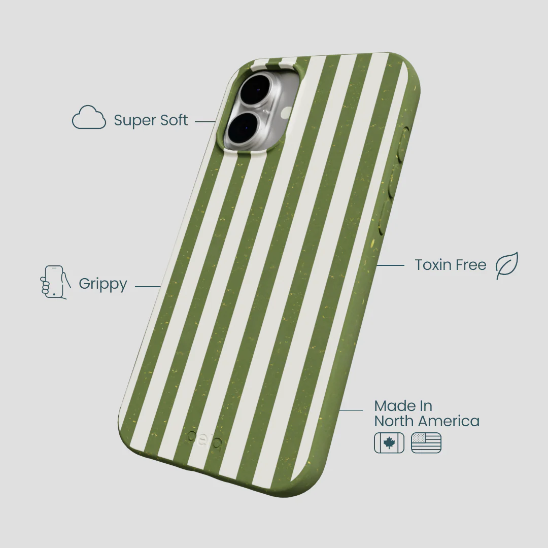 Forest Floor Vanilla Stripes iPhone 16 Plus Case - Image 4