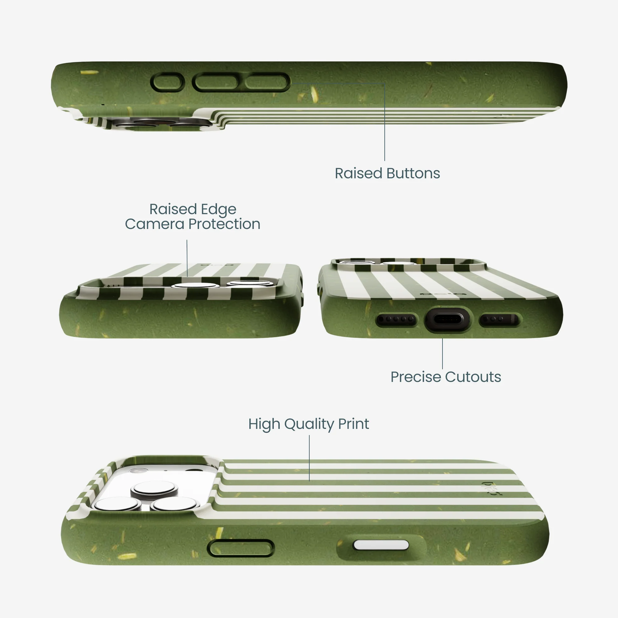 Forest Floor Vanilla Stripes iPhone 17 Pro Case - Image 3