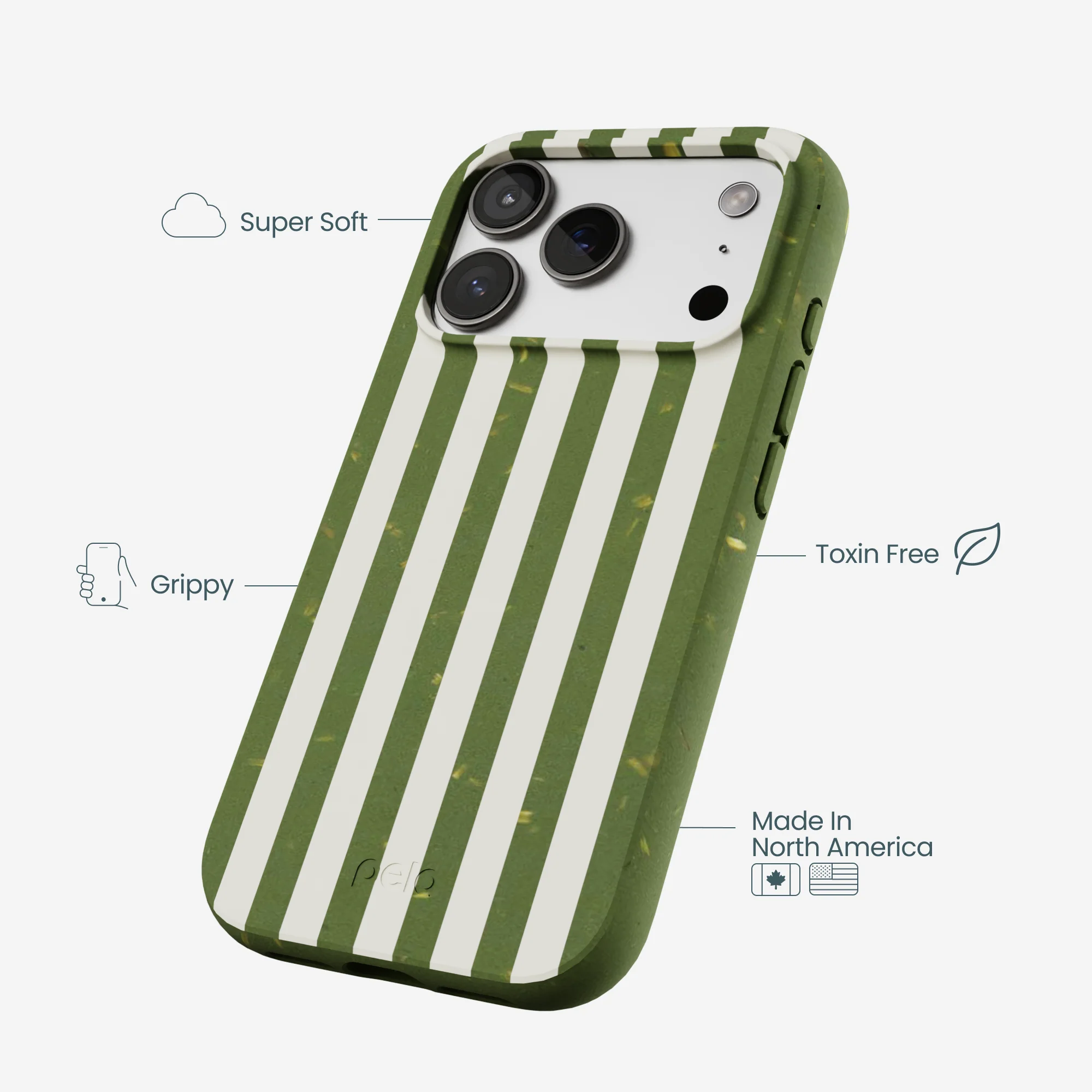 Forest Floor Vanilla Stripes iPhone 17 Pro Case - Image 4