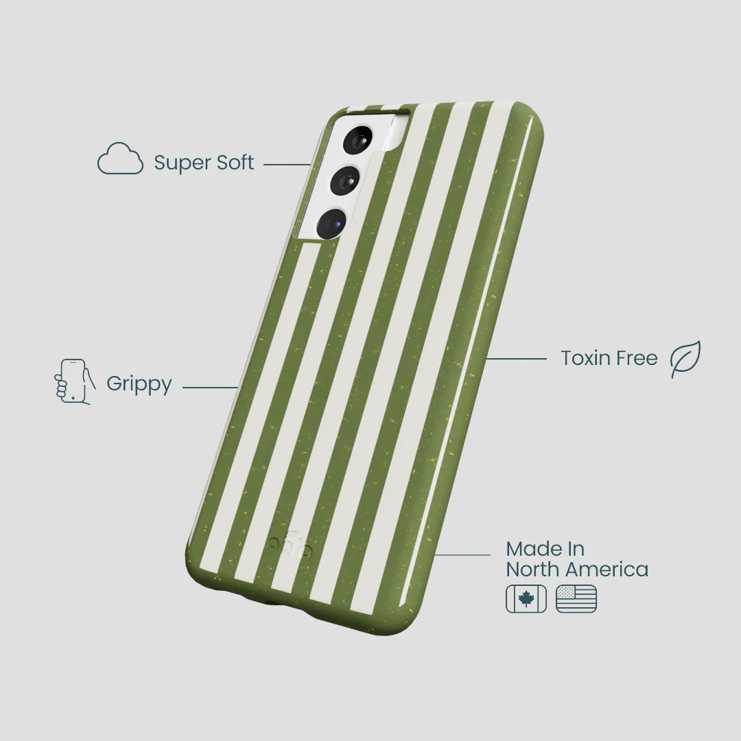 Forest Floor Vanilla Stripes Samsung Galaxy S22 Case - Image 4