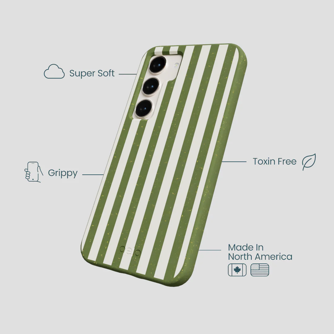 Forest Floor Vanilla Stripes Samsung Galaxy S23 Case - Image 4