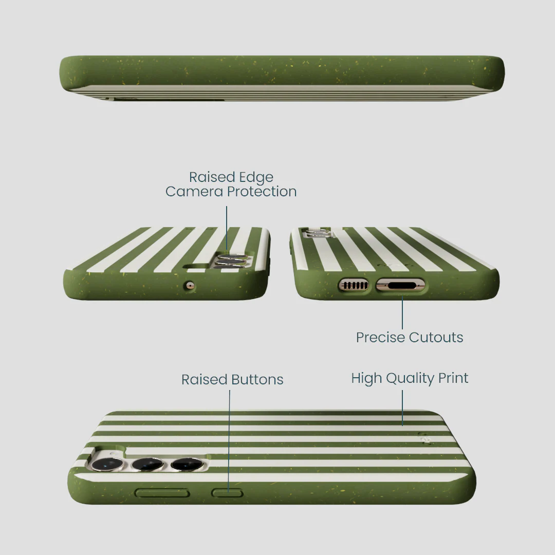 Forest Floor Vanilla Stripes Samsung Galaxy S23+(Plus) Case - Image 3