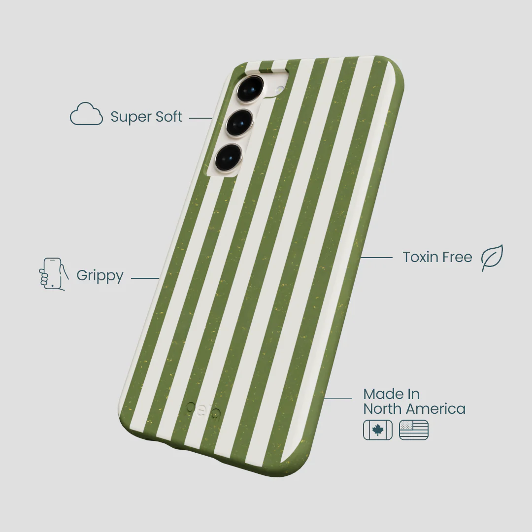 Forest Floor Vanilla Stripes Samsung Galaxy S23+(Plus) Case - Image 4