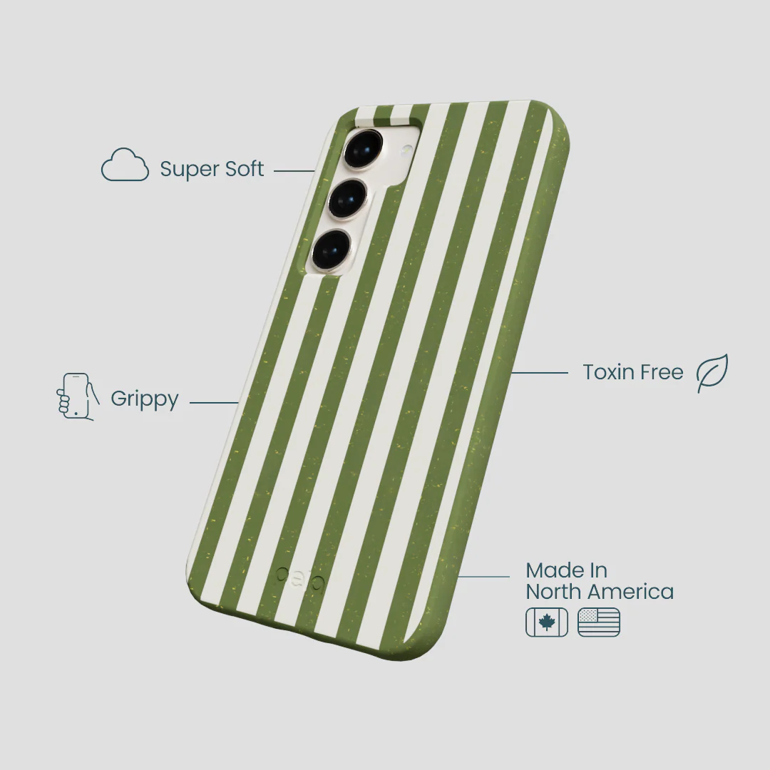 Forest Floor Vanilla Stripes Samsung Galaxy S24 Case - Image 4