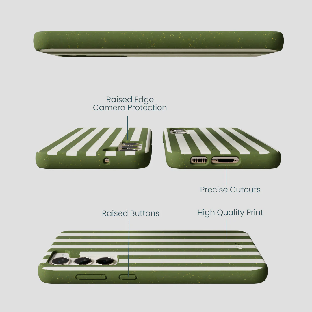Forest Floor Vanilla Stripes Samsung Galaxy S24+(Plus) Case - Image 3