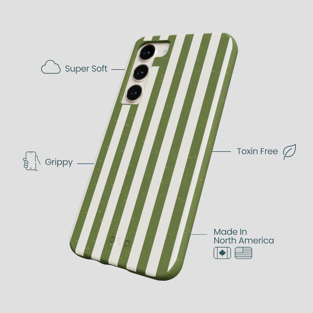 Forest Floor Vanilla Stripes Samsung Galaxy S24+(Plus) Case - Image 4