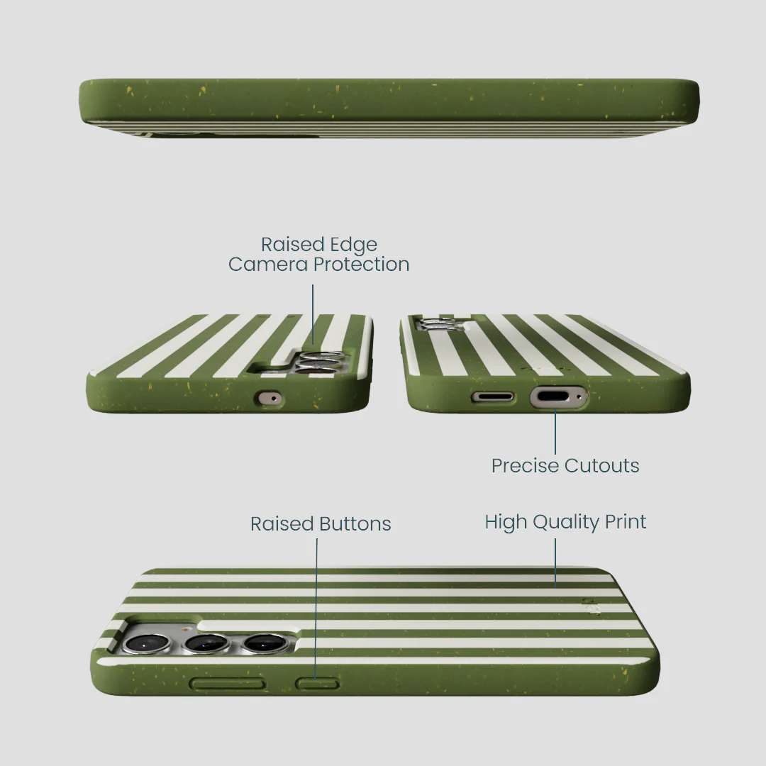 Forest Floor Vanilla Stripes Samsung Galaxy S25+(Plus) Case - Image 3