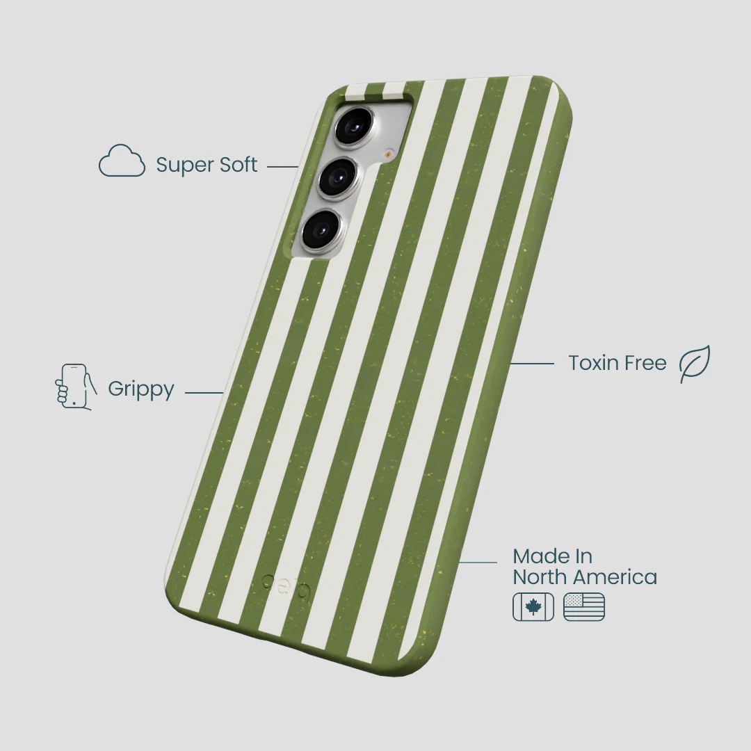 Forest Floor Vanilla Stripes Samsung Galaxy S25+(Plus) Case - Image 4