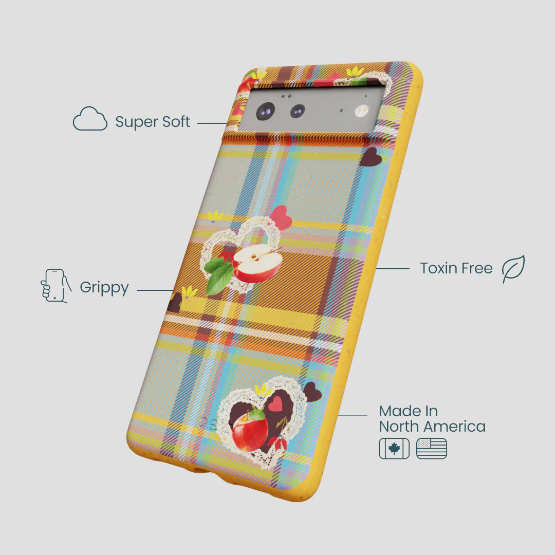 Honey Apple Plaid Google Pixel 6 Case - Image 4