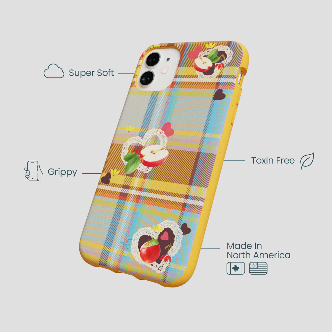 Honey Apple Plaid iPhone 11 Case - Image 4