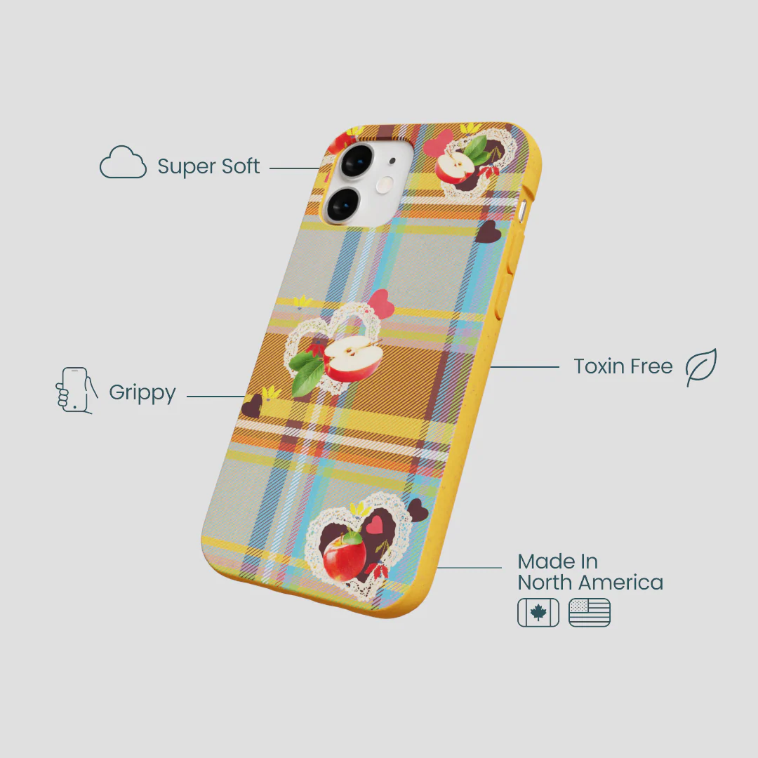Honey Apple Plaid iPhone 12 Mini Case - Image 4