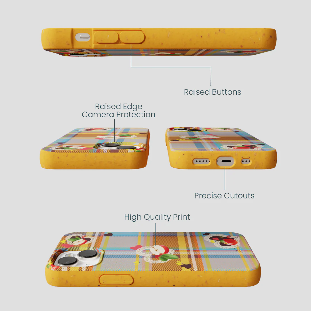 Honey Apple Plaid iPhone 13 Case - Image 3