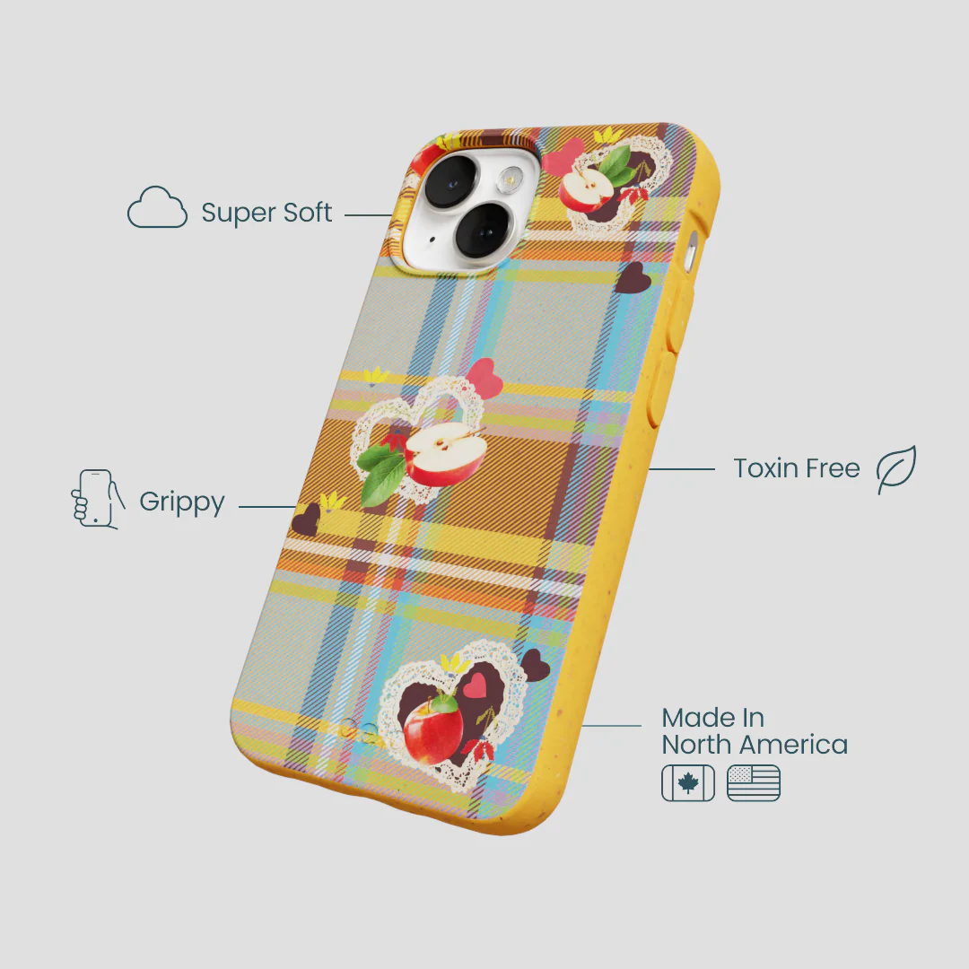 Honey Apple Plaid iPhone 13 Case - Image 4