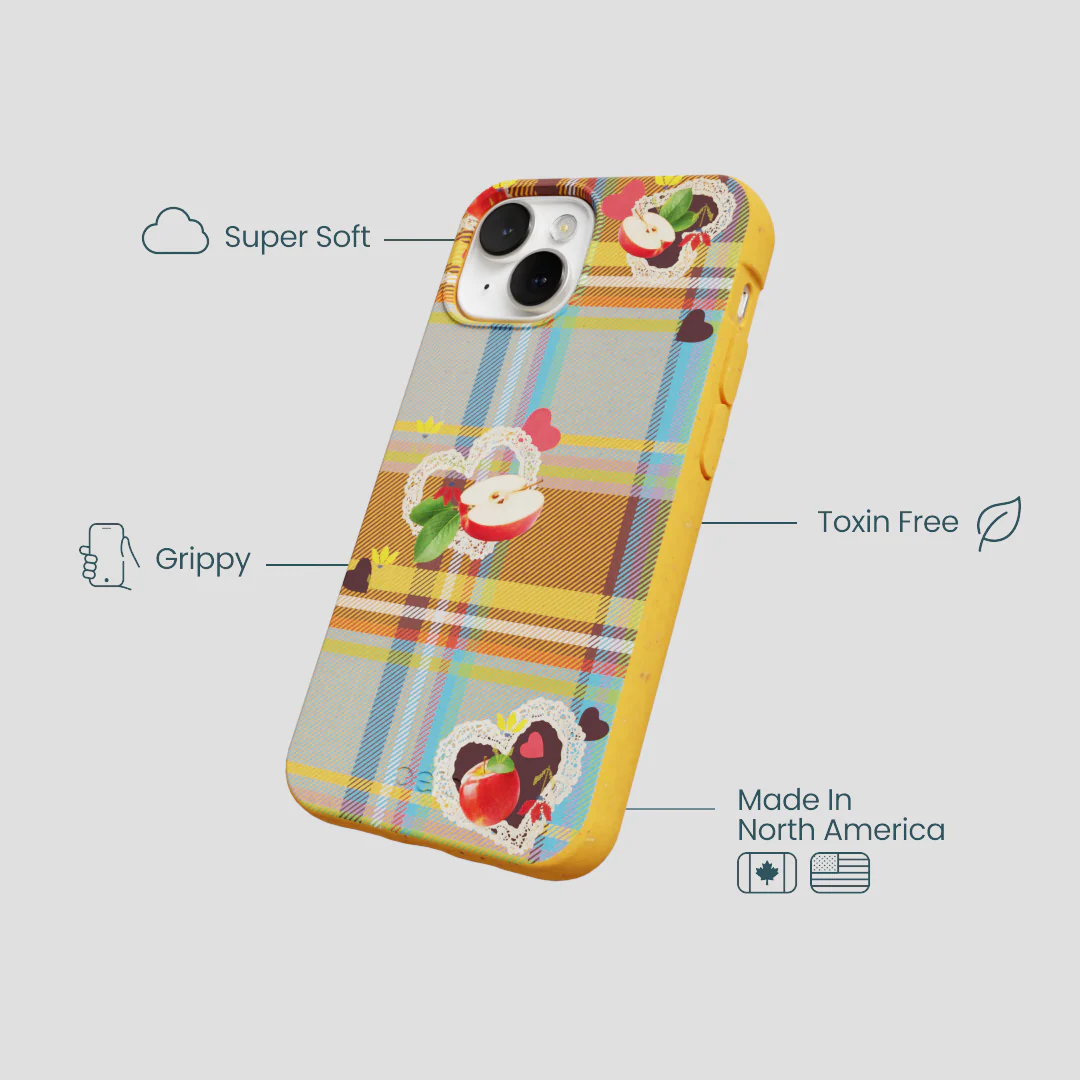 Honey Apple Plaid iPhone 13 Mini Case - Image 4
