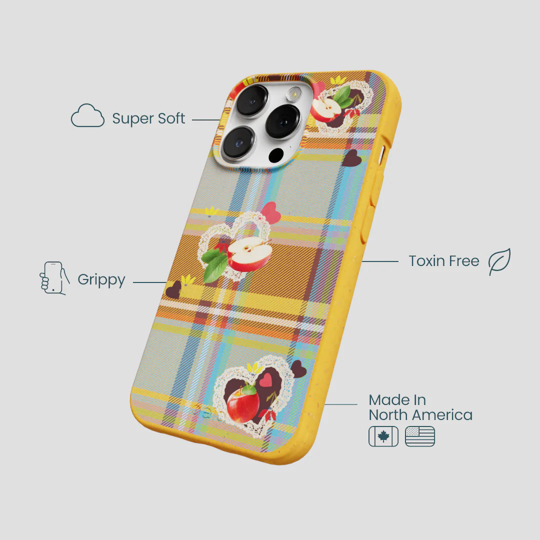 Honey Apple Plaid iPhone 13 Pro Case - Image 4